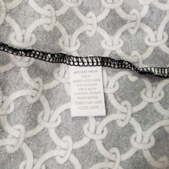 Charter Club Womens Chain Print Top Size 2X Black 3/4 Sleeve Preppy Nautical - Picture 4 of 8